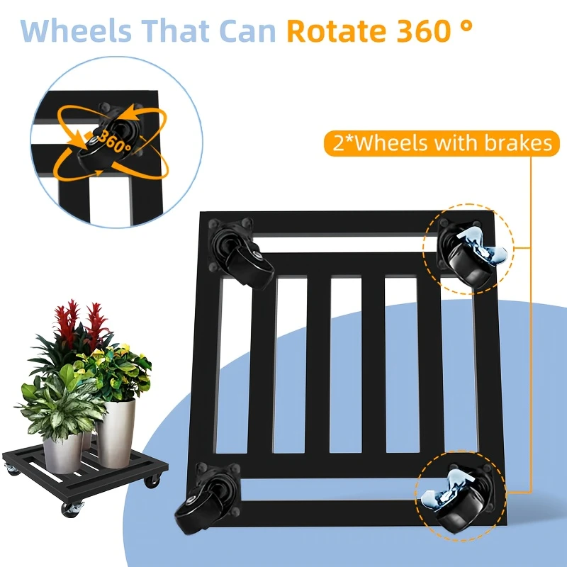 Metal Lockable Wheeled Plant Cart - Image 2