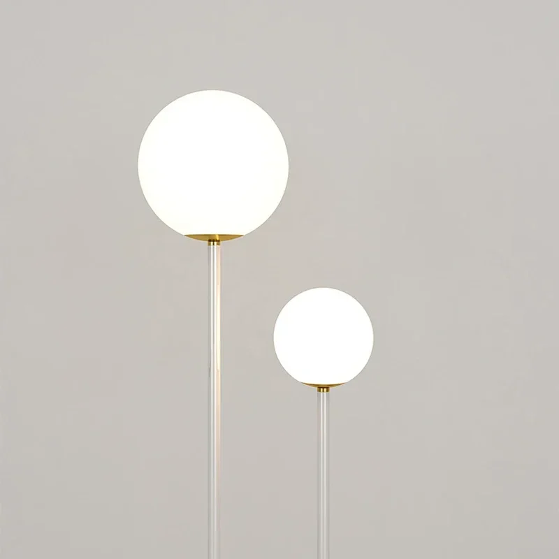 Nordic U Round Glass Ball Led Floor Lamps Red for Dining Living Room Center Table Bedroom Art Sofa Metal Design Simple Luminaire - Image 5